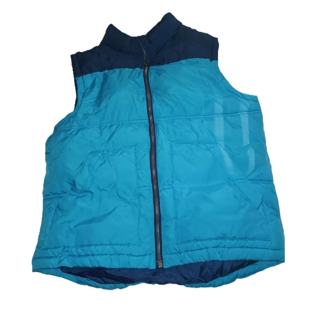 Crazy 8 Boys Puffer Vest Jacket Zip Up Outdoor Sleeveless Blue Size XL(14) B002